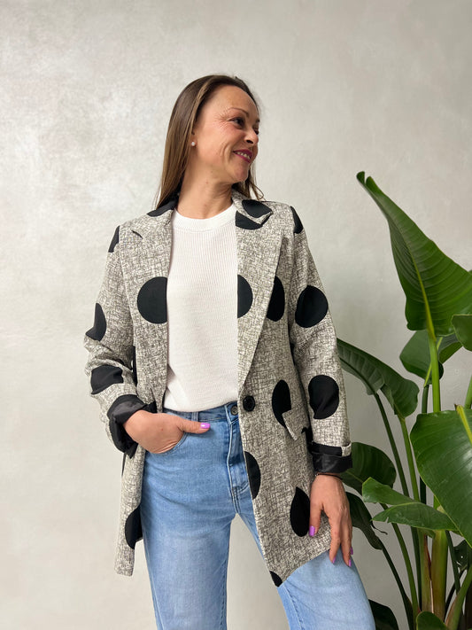 Giacca oversize pois