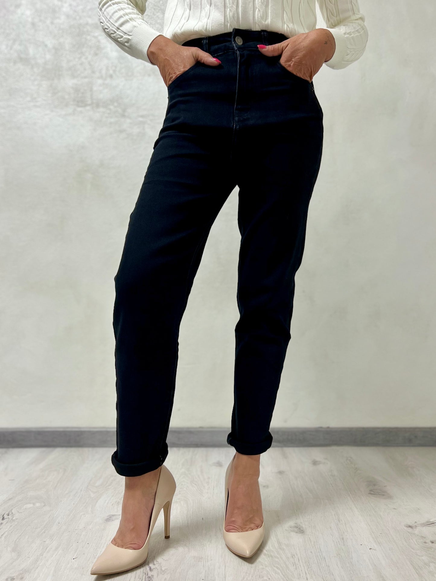 Jeans Momfit nero