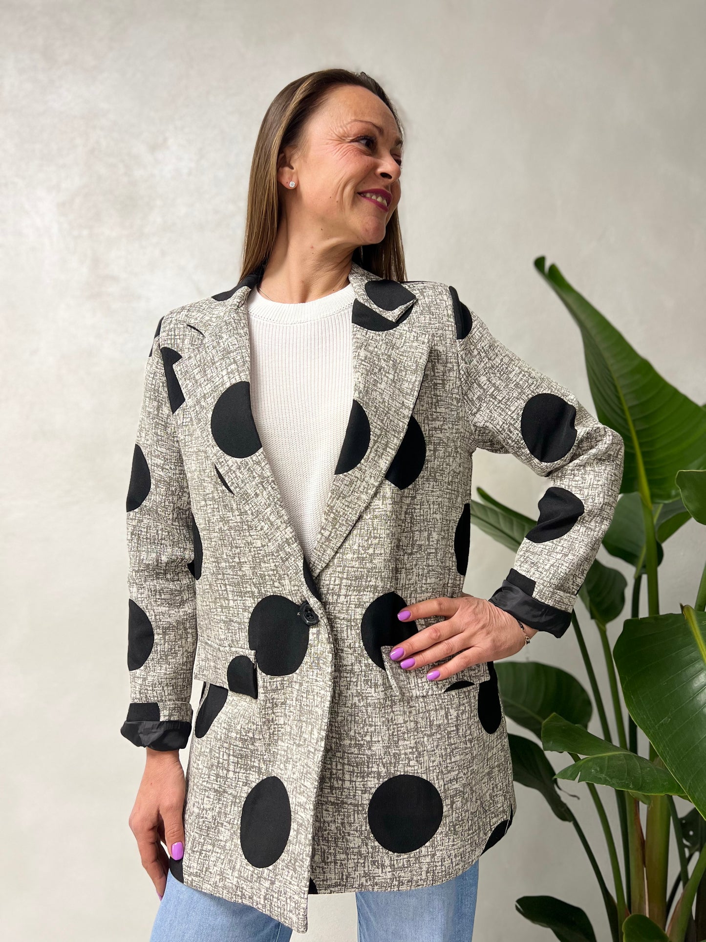 Giacca oversize pois