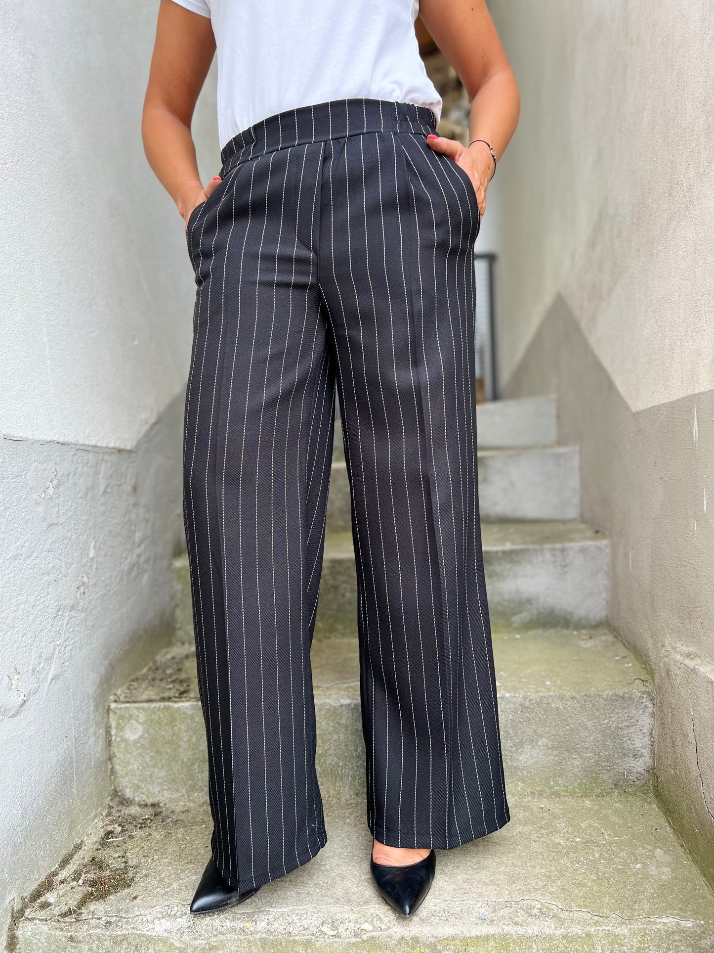 Pantalone palazzo gessato 3207