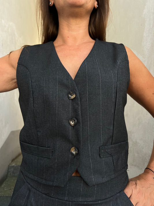 Gilet gessato lurex